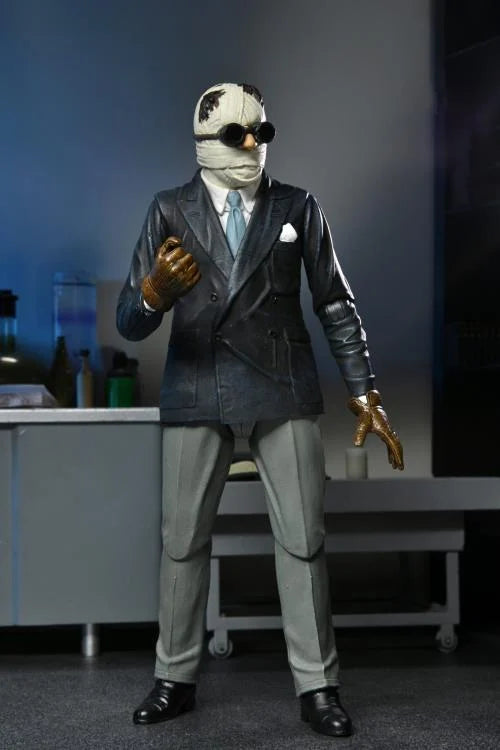 Universal Monsters Ultimate Invisible Man Action Figure - Collectible Toy for Horror Fans, Halloween Decor & Movie Memorabilia Display