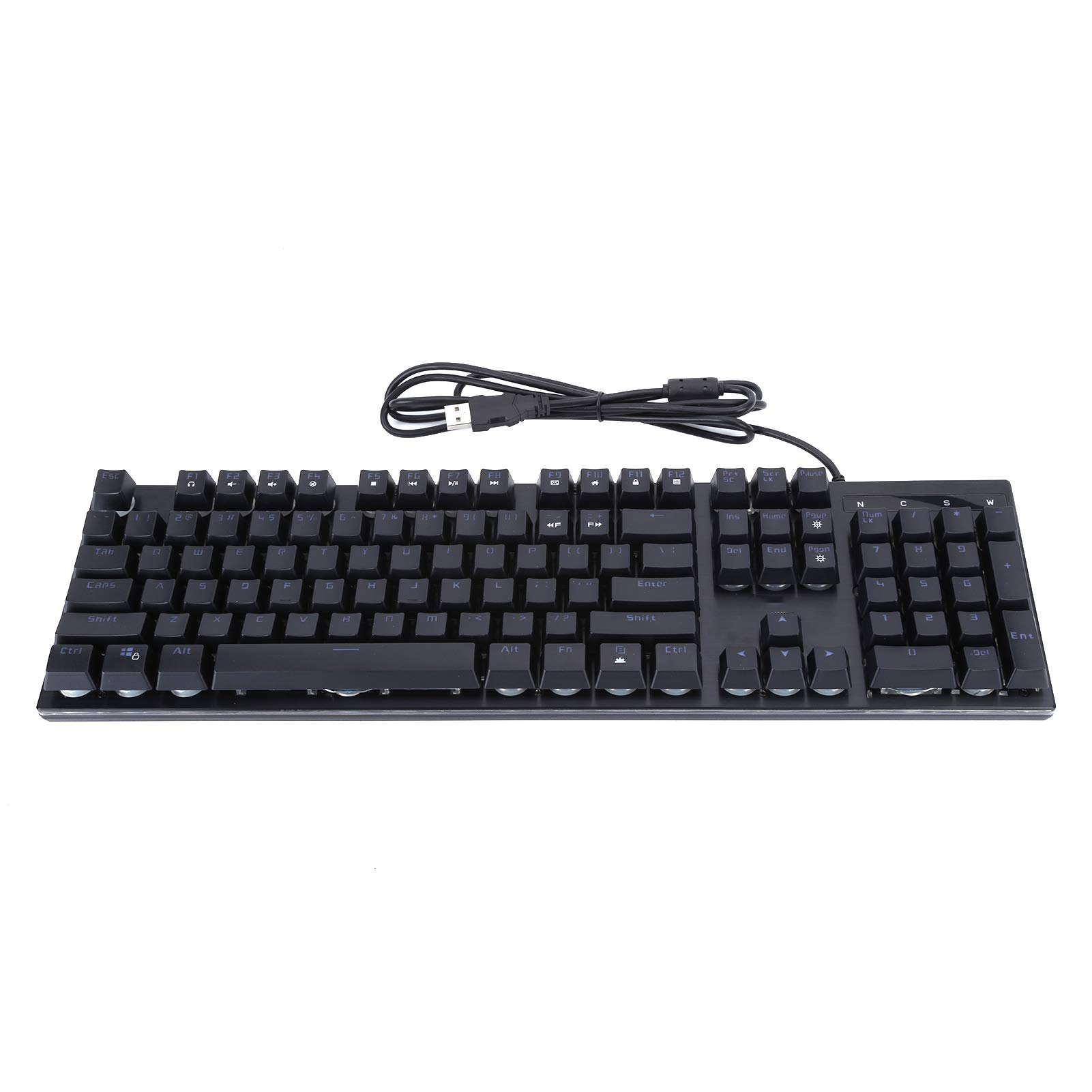 104-Key USB Wired Mechanical Gaming Keyboard with Green LED Backlit | Floating Design for PC Gamers | Perfect for FPS, MOBA & Typing