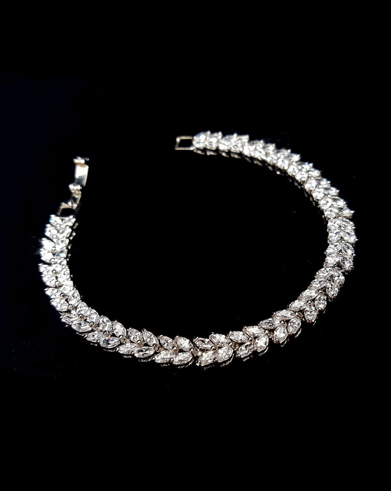 Elegant Marquise Crystal Bridal Bracelet for Weddings | Dainty & Exclusive at Kezani | Perfect for Bridal Showers, Wedding Ceremonies & Anniversary Gifts