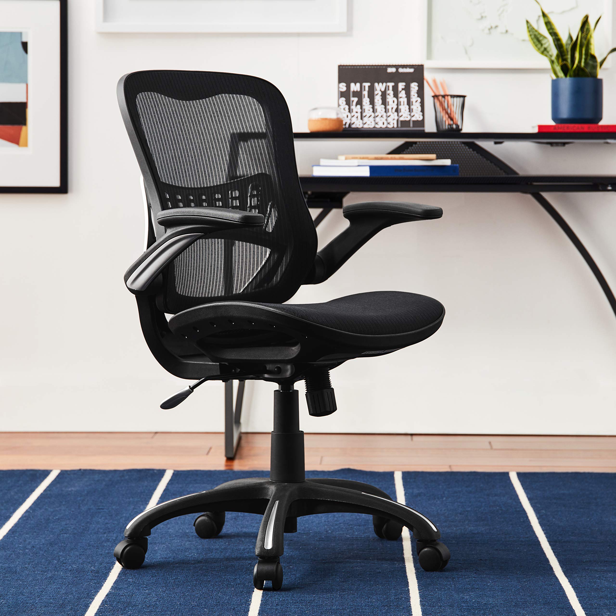 Office Star Ventilated Mesh Manager's Office Chair - Breathable Seat & Back Support, Black Base - Ergonomic Desk Chair for Home Office & Workspace