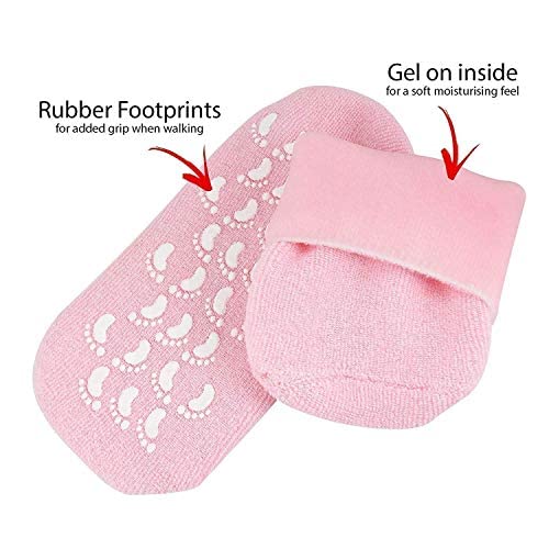 BRITSPEAR Moisturizing Gel Socks for Dry Cracked Feet - Softening & Repairing Spa Socks with Essential Oils & Vitamin E Infused Gel Lining (1 Pair) - Perfect for Pedicure, Foot Care & Relaxation at Home
