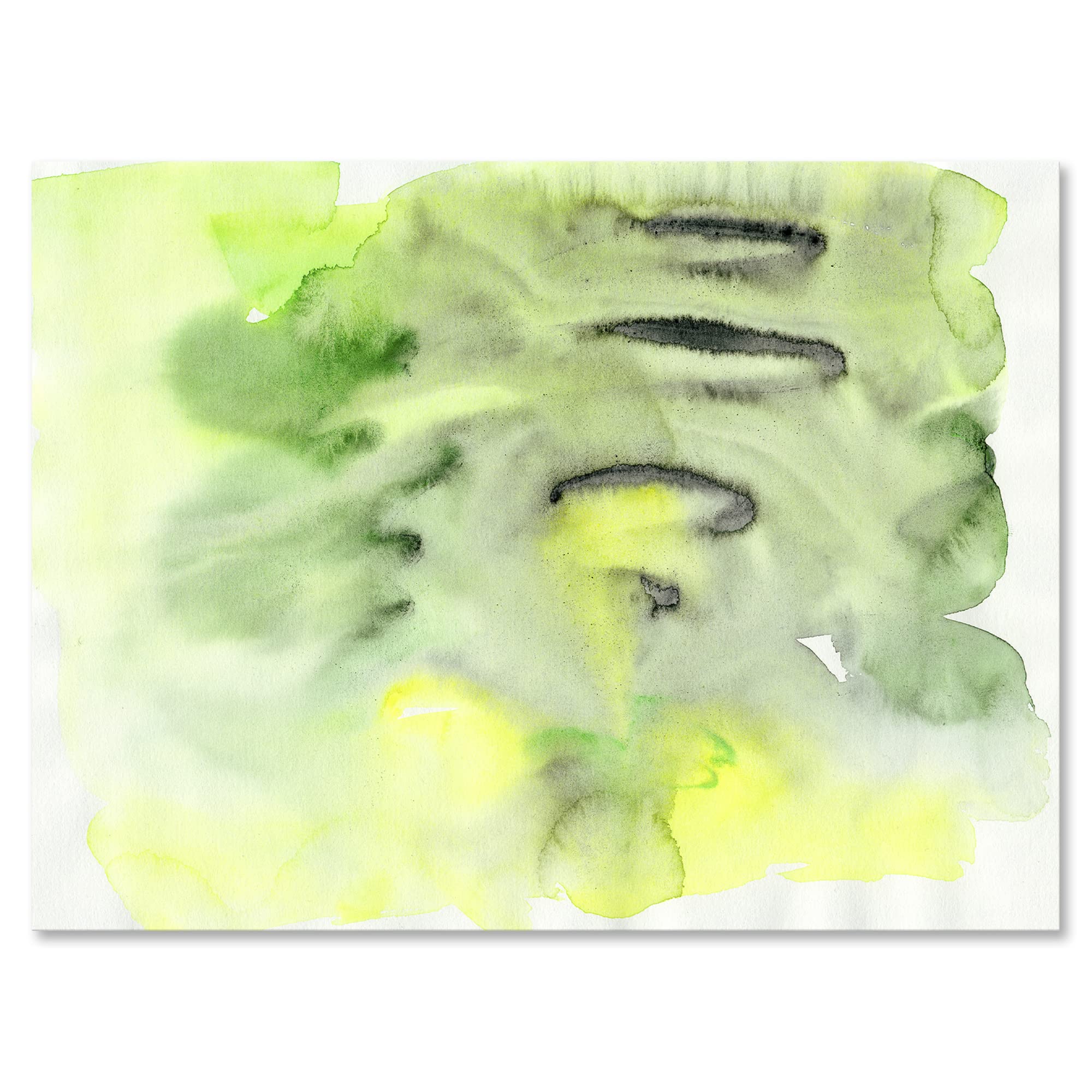 Abstract Pond of Green and Yellow Modern Canvas Wall Art - Handmade Contemporary Home Decor for Living Room, Bedroom & Office - Perfect Gift for Housewarming & Interior Design