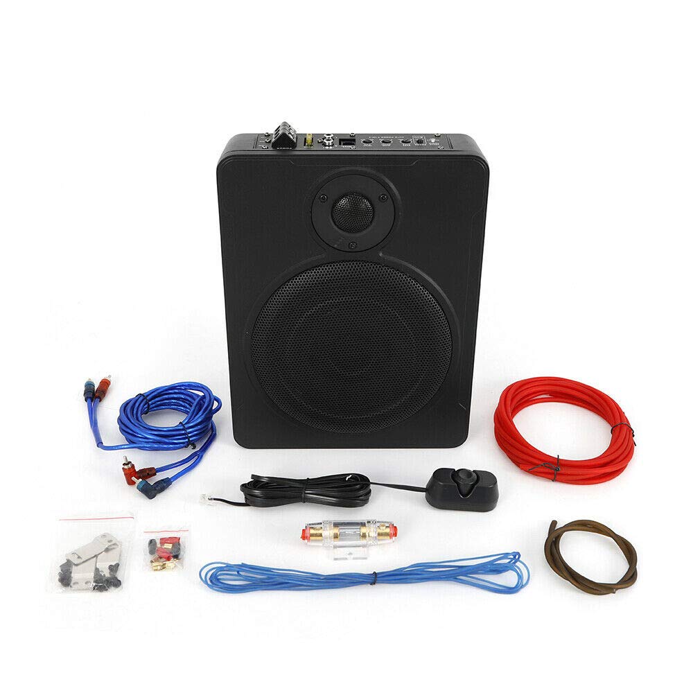 GUANG 8'' 600W Alloy Under-Seat Car Subwoofer System - Powered Stereo Bass Audio Amplifier with Slim Enclosure - Perfect for Truck, SUV & Car Audio Upgrades