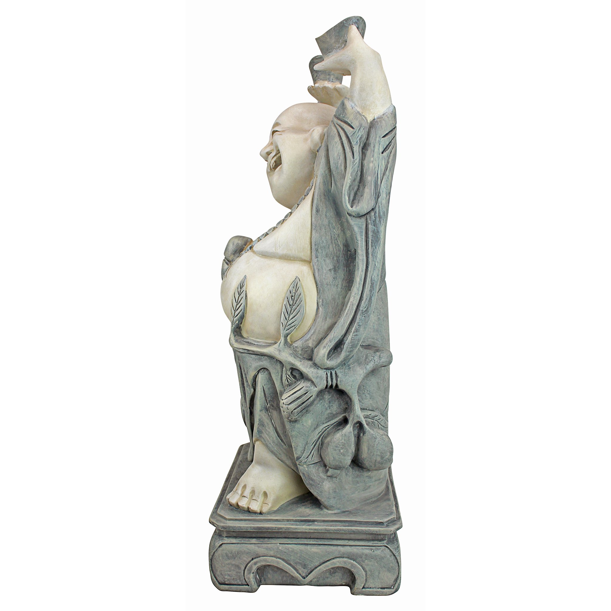 Design Toscano Jolly Hotei Laughing Buddha Statue - 26 Inch Asian Decor for Indoor & Outdoor Garden - Cast Stone Resin with Two-Tone Finish - Perfect for Zen Gardens, Patio Decor, and Home Meditation Spaces