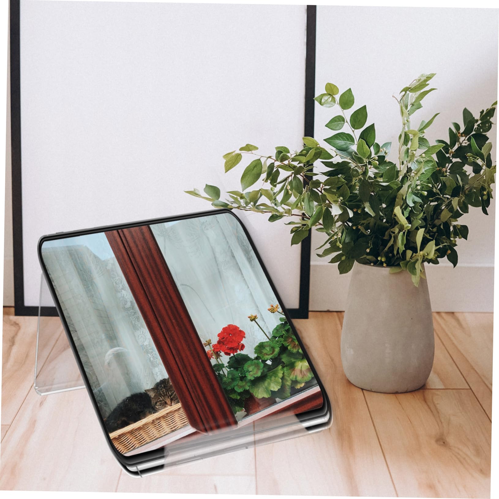 EXCEART Clear Acrylic Phone Stand & Tablet Holder - Adjustable Desk Cradle for iPhone, Samsung, Office & Home Use (Perfect for Video Calls, Reading & Workspace Organization)