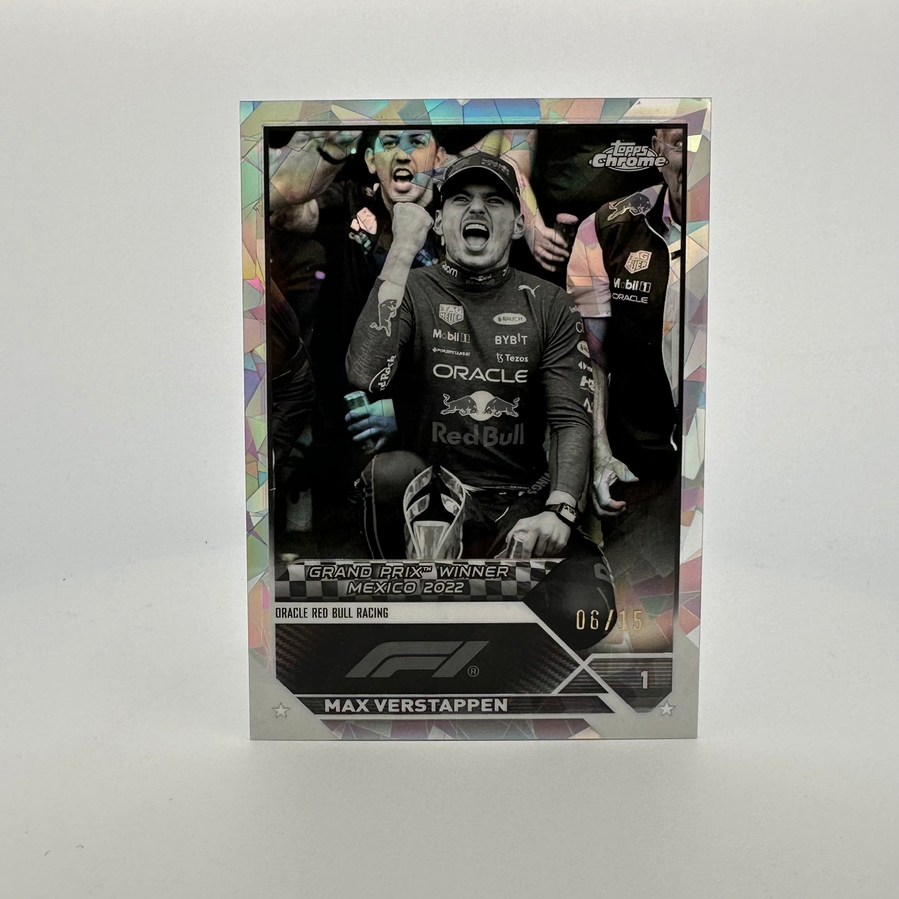 2023 Topps Chrome Sapphire Max Verstappen #163 Racing Card - Limited Edition 6/15 Black & White Collectible - Perfect for F1 Memorabilia Collections & Sports Card Investments