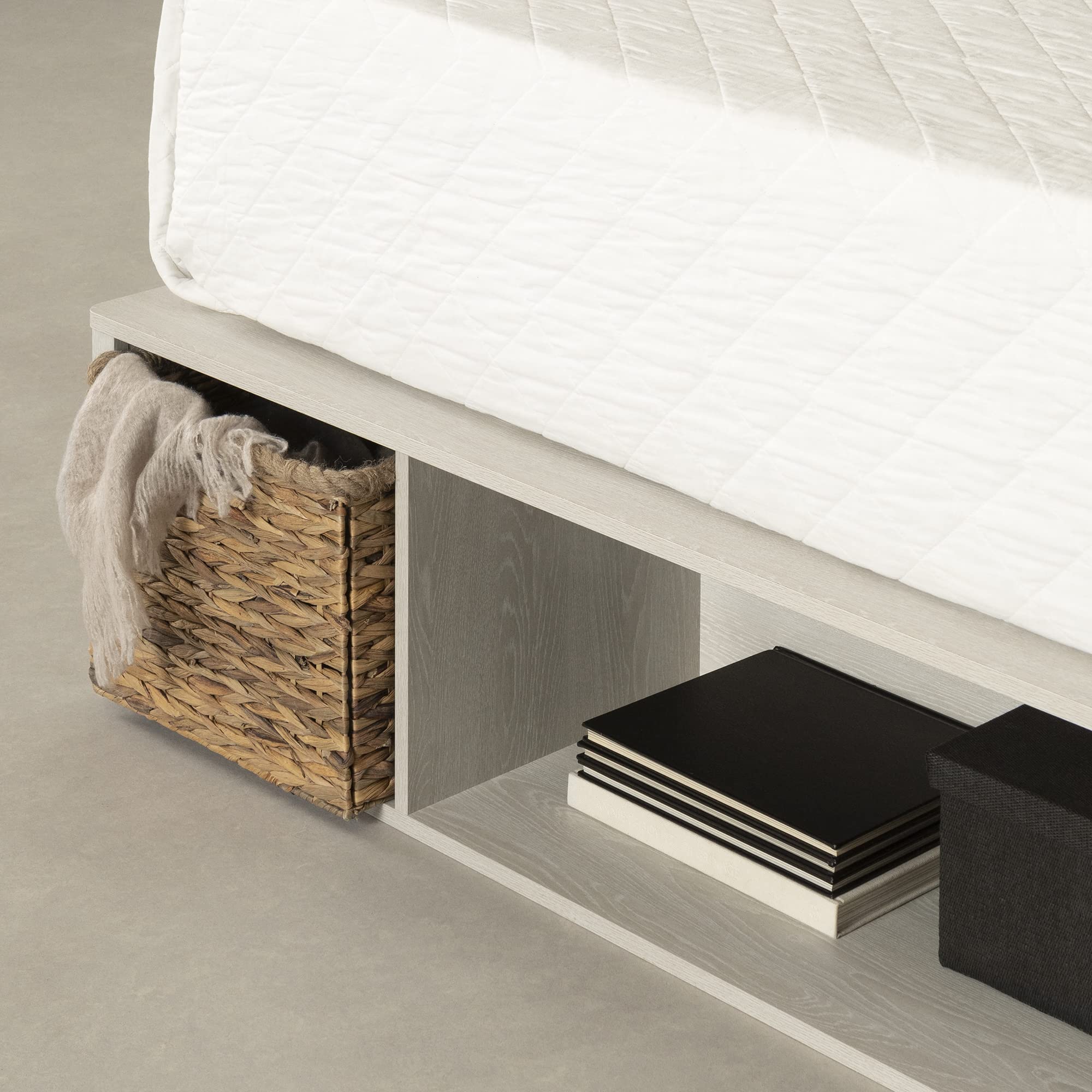 South Shore Prairie Storage Bed with Baskets - Farmhouse Style for Cozy Bedrooms
