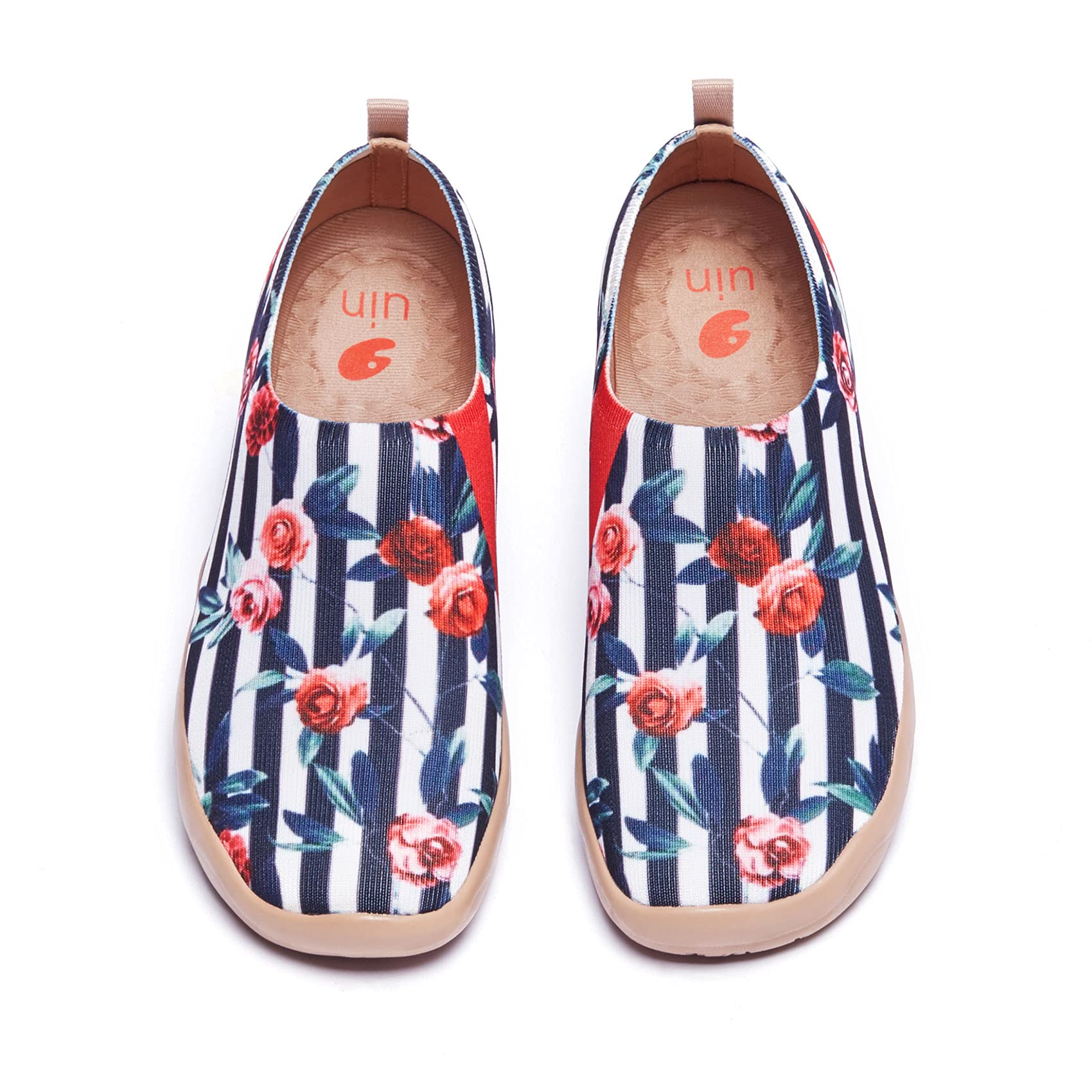 UIN Women's Slip On Sneakers - Casual Knit Loafers with Artistic Painting | Comfortable Soft Walking Shoes for Women | Perfect for Work, Travel & Daily Wear