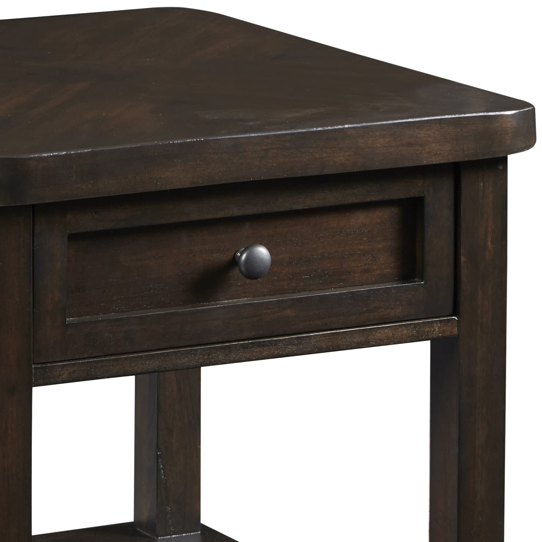 Progressive Furniture Grove Park End Table - Brown Wooden Side Table for Living Room, Bedroom & Office - Compact Nightstand with Storage Shelf
