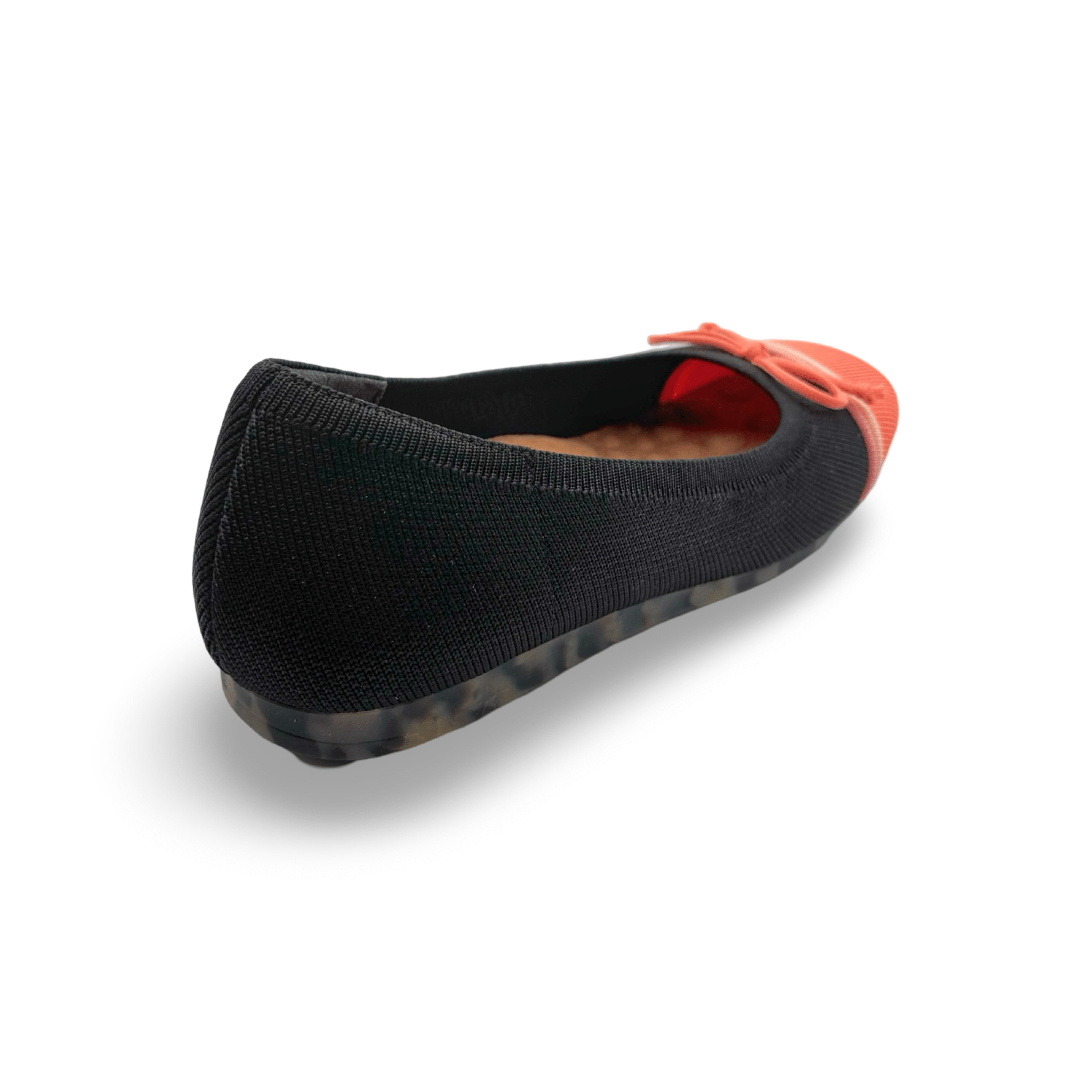 Noelle Black Coral Knit Fabric Flat Shoes - Women's Comfortable Slip-On Flats for Casual Wear, Office & Travel