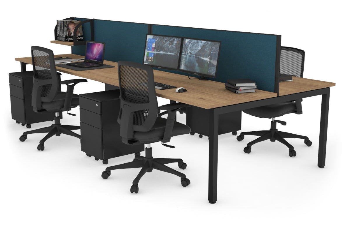 Quadro Square Legs 4-Person Office Workstation Desk - 1800mm x 700mm (71