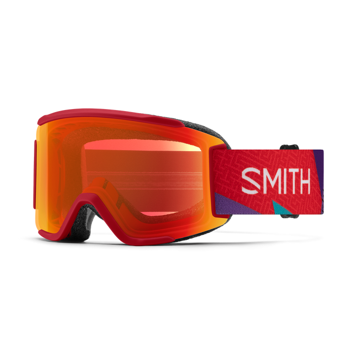 Smith 2025 Squad S Goggles - Crimson A Maze Zing with ChromaPop™ Everyday Red Mirror Lens | Skiing, Snowboarding & Outdoor Sports Eyewear