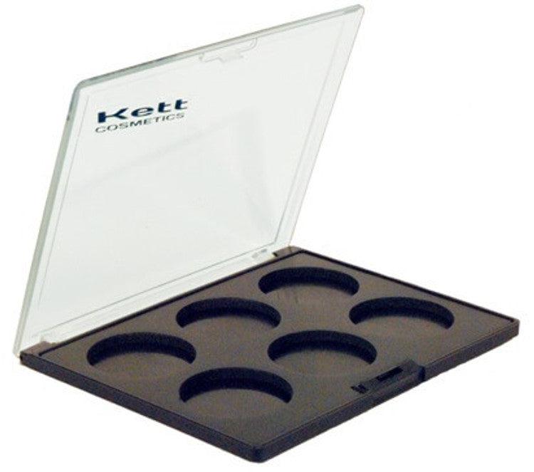 Kett Empty Palette 6 Well - Professional Makeup Mixing Tray for Artists & DIY Cosmetics - Perfect for Travel, Studio & Home Use