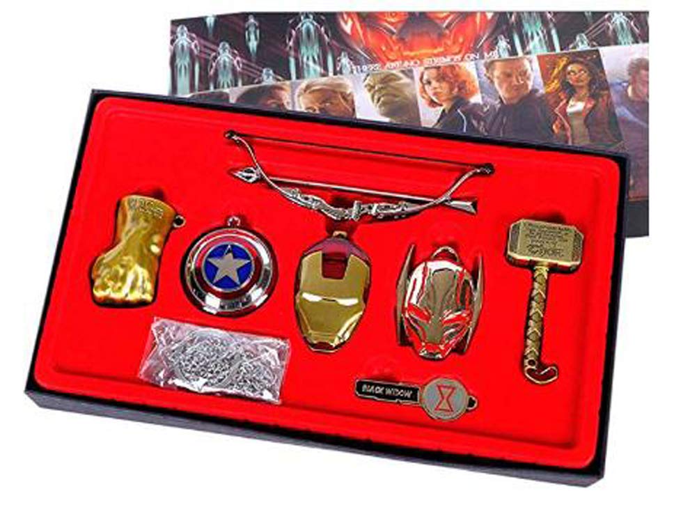 Super Hero Keychain Necklace Pendant Set - Marvel DC Comic Jewelry Collection for Cosplay & Gifts - Perfect for Fans, Collectors & Everyday Wear