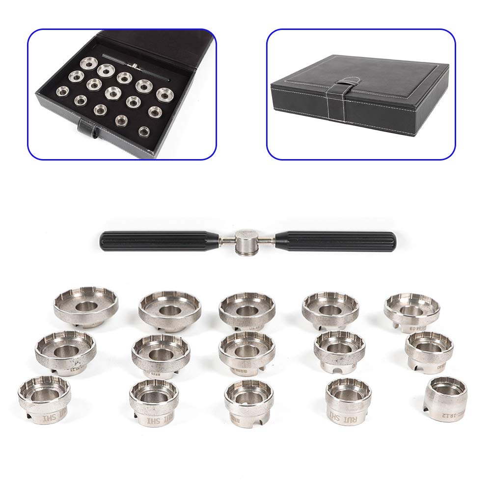 Professional 15-Piece Watch Repair Tool Kit - Watch Case Back Opener & Removal Set for Watchmakers (Ideal for Watch Battery Replacement, Maintenance & DIY Repairs)