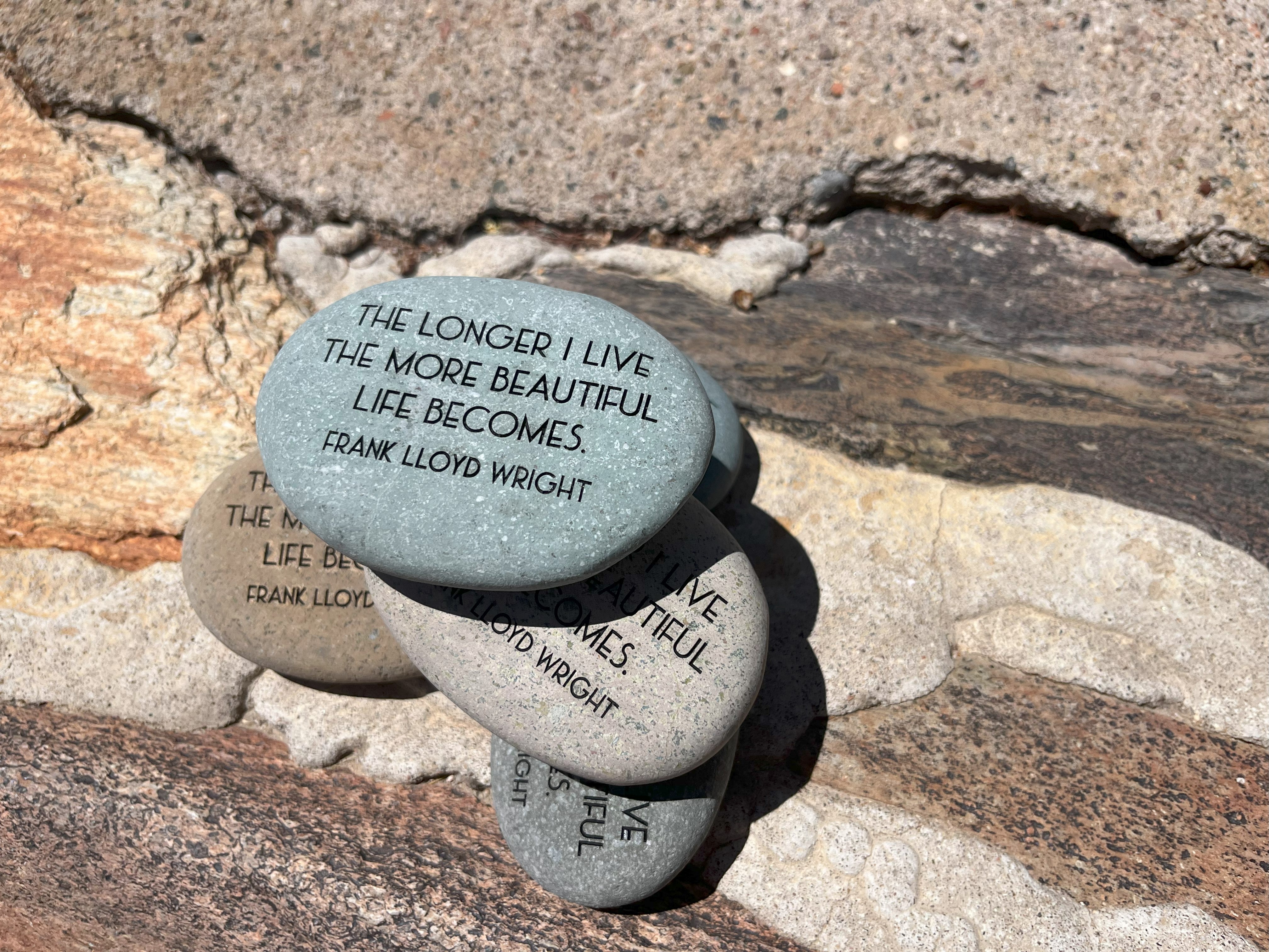 Quote Rock Life - Inspirational Quote Rocks for Home Decor, Office Desk & Garden - Motivational Stones for Positive Vibes & Gifts