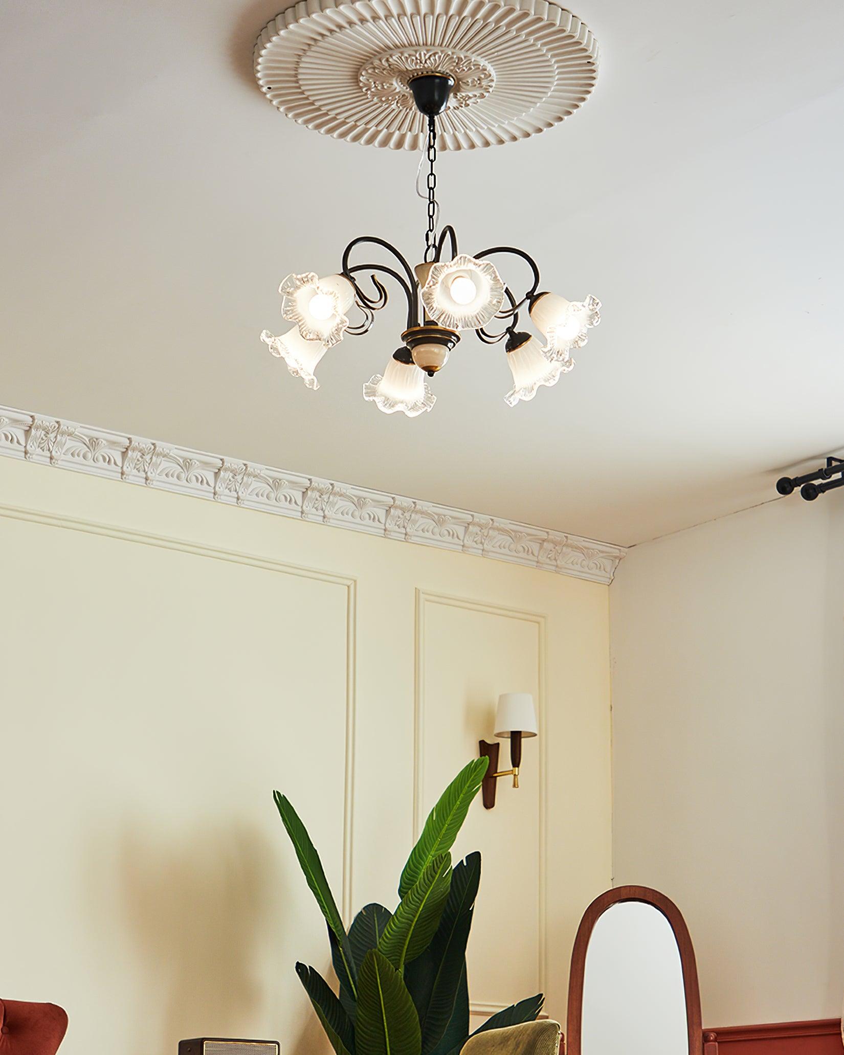 Elegant Luce Black Chandelier - Modern Crystal Ceiling Light Fixture for Dining Room, Bedroom & Living Room Decor
