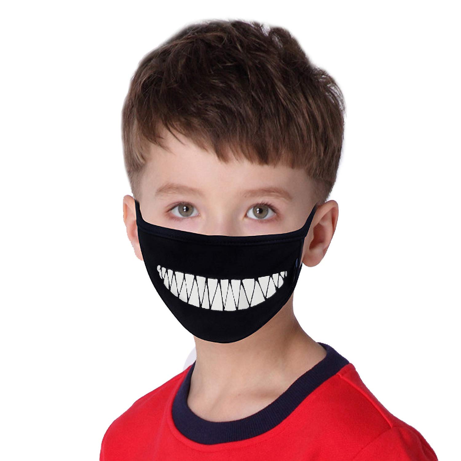 Vritraz Glow in the Dark Unisex Cotton Blend Anti-Dust Pollution Face Mask - Breathable Black Mouth Cover for Kids & Adults - Perfect for Outdoor Activities, Nighttime Safety & Allergy Protection
