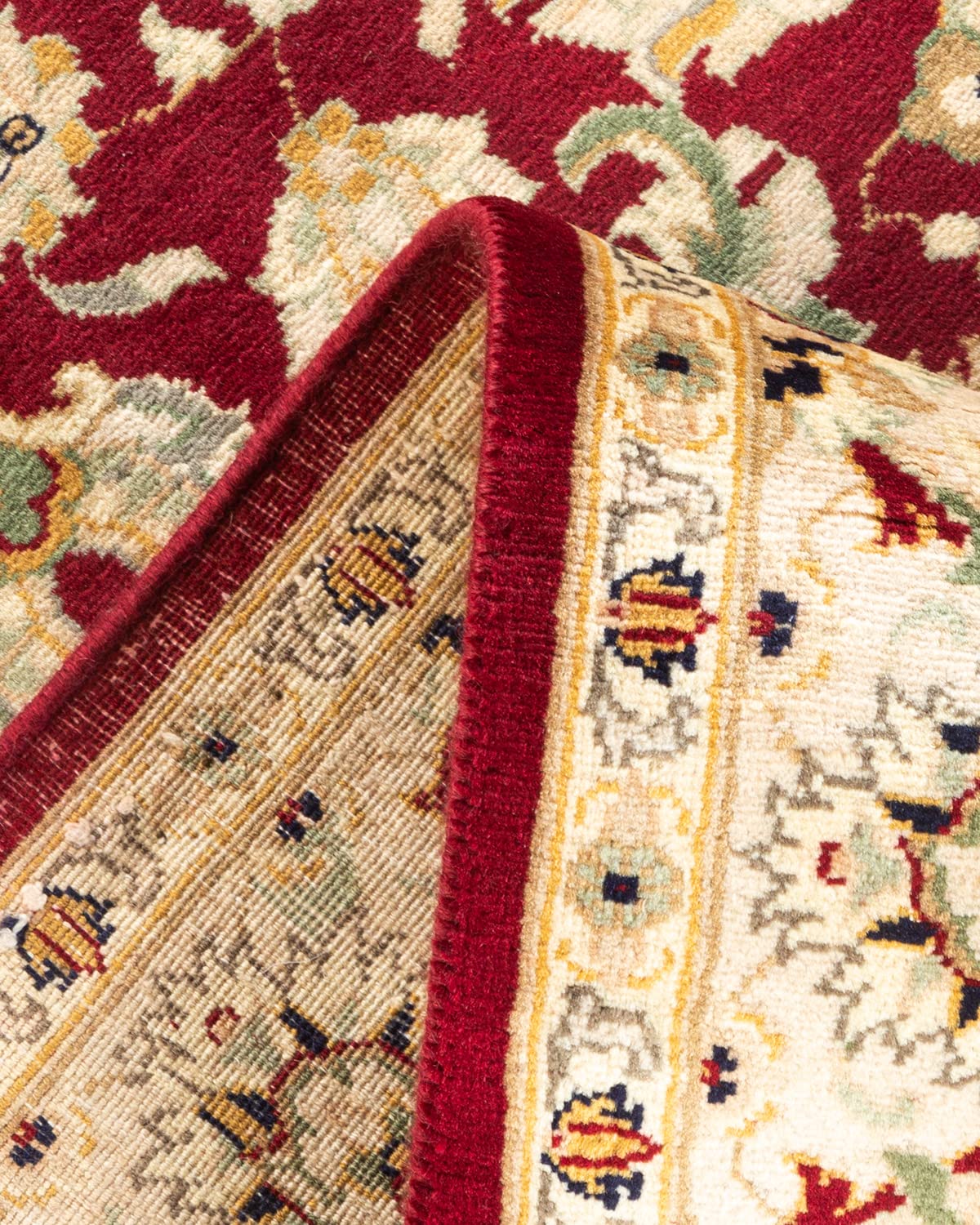 Handmade Wool Oriental Mogul Red 4x6 Area Rug - Traditional Hand-Knotted Design for Living Room, Bedroom & Dining Room Decor