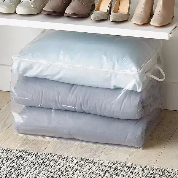 Large PEVA Storage Chest with Lid - Waterproof, Foldable Organizer for Clothes, Toys & Seasonal Items - Perfect for Home, Garage & Travel Storage