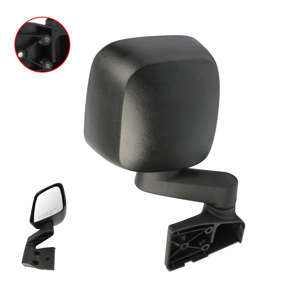 Replacement Passenger Side Mirror for 2003-2006 Jeep Wrangler TJ - Right Side Manual Adjust & Fold Mirror - Perfect for Off-Roading & Daily Driving