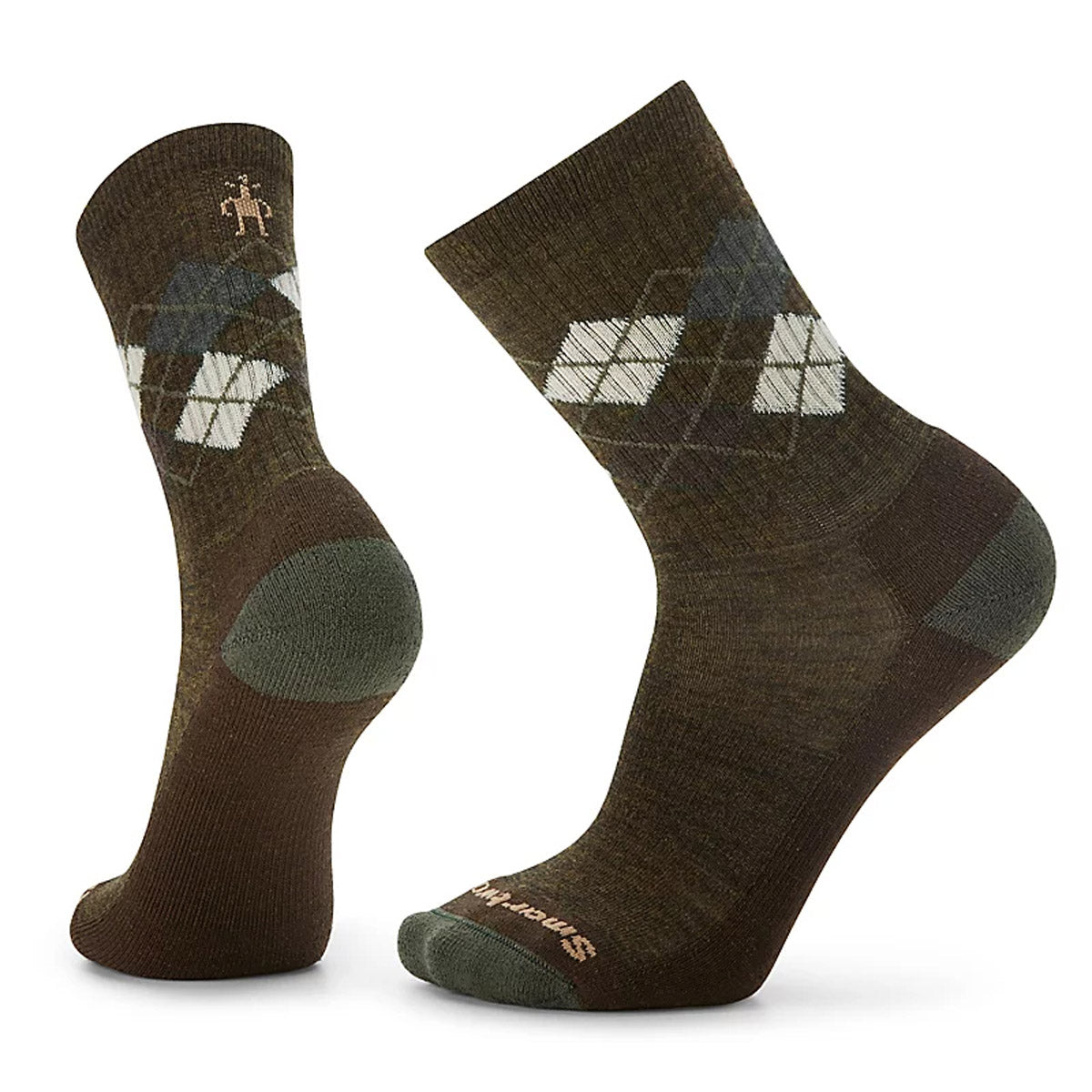 Premium Men's Diamond Pattern Crew Socks - 6-Pack Comfortable Everyday Cotton Socks for Work, Gym & Casual Wear - Breathable Cushioned Ankle Socks for Men