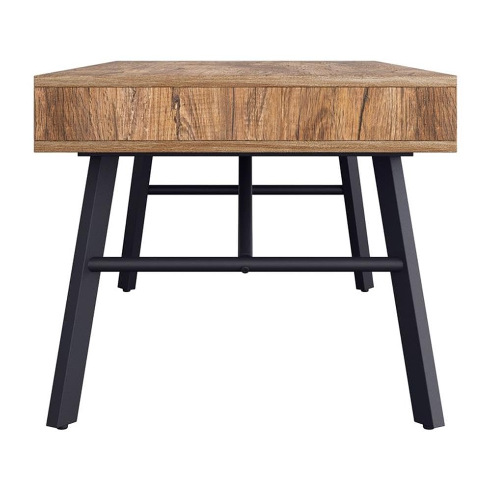 CorLiving Auston Rustic Brown Engineered Wood Coffee Table with Wood Grain Finish - Perfect for Living Room, Home Decor & Farmhouse Style Furniture