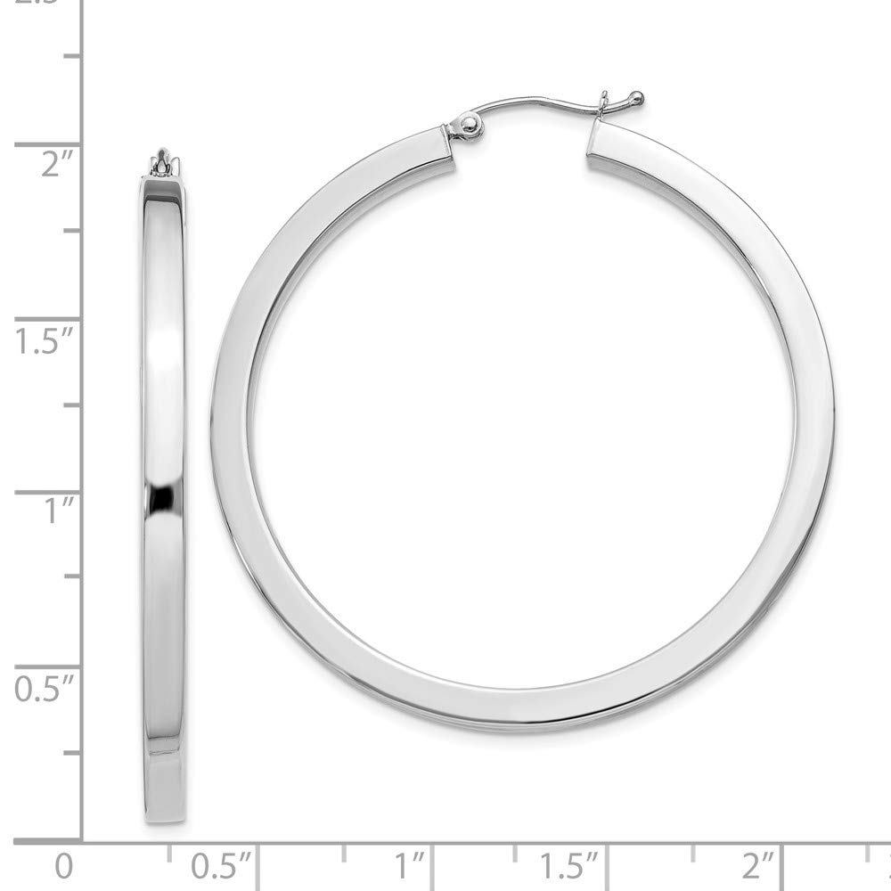 925 Sterling Silver Rhodium-Plated Square Hoop Earrings for Women - Hypoallergenic Fashion Jewelry Gift for Everyday Wear & Special Occasions