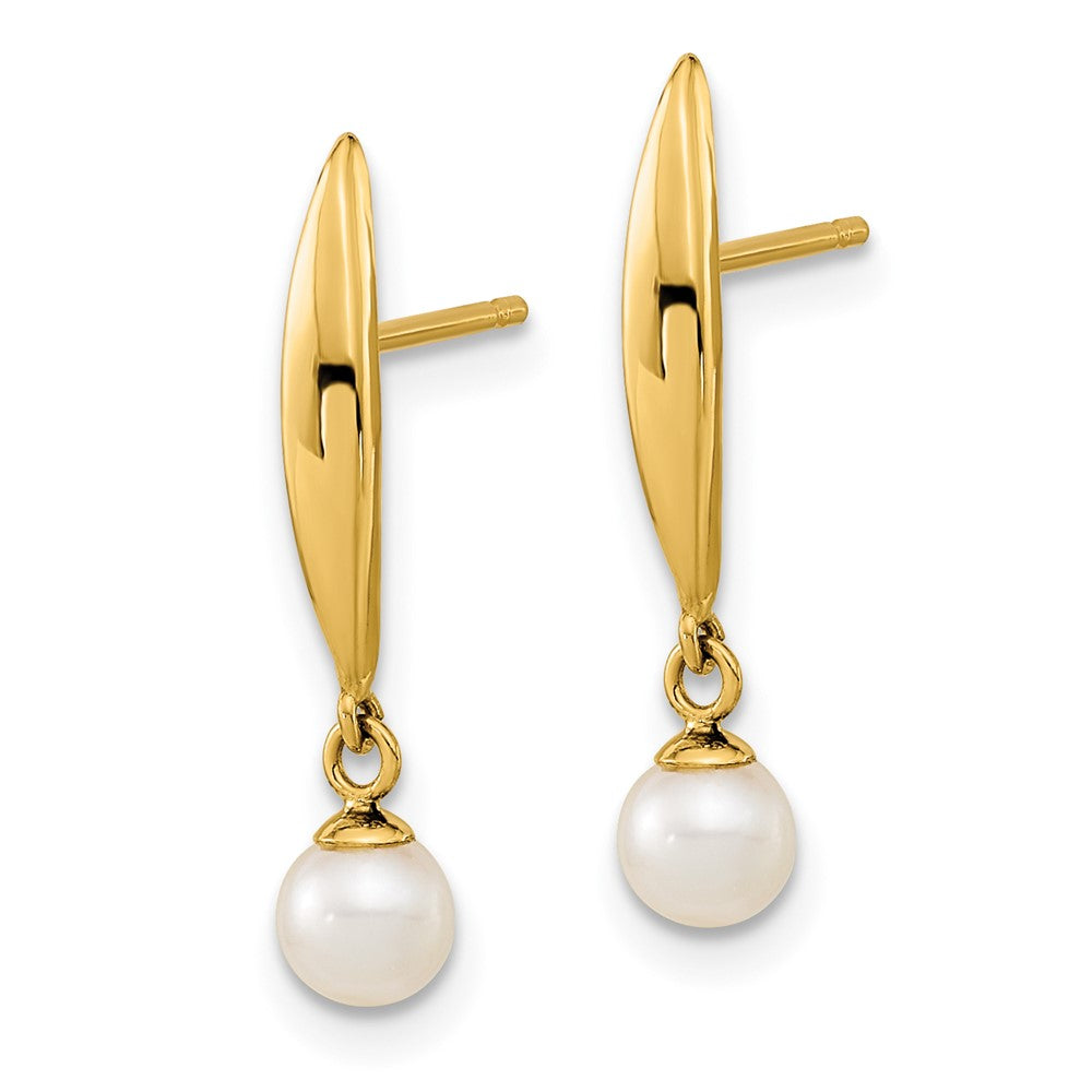 SE3042 Gold Polished 4mm Freshwater Cultured Pearl Stud Earrings - Elegant Jewelry for Women, Perfect for Weddings, Parties & Daily Wear