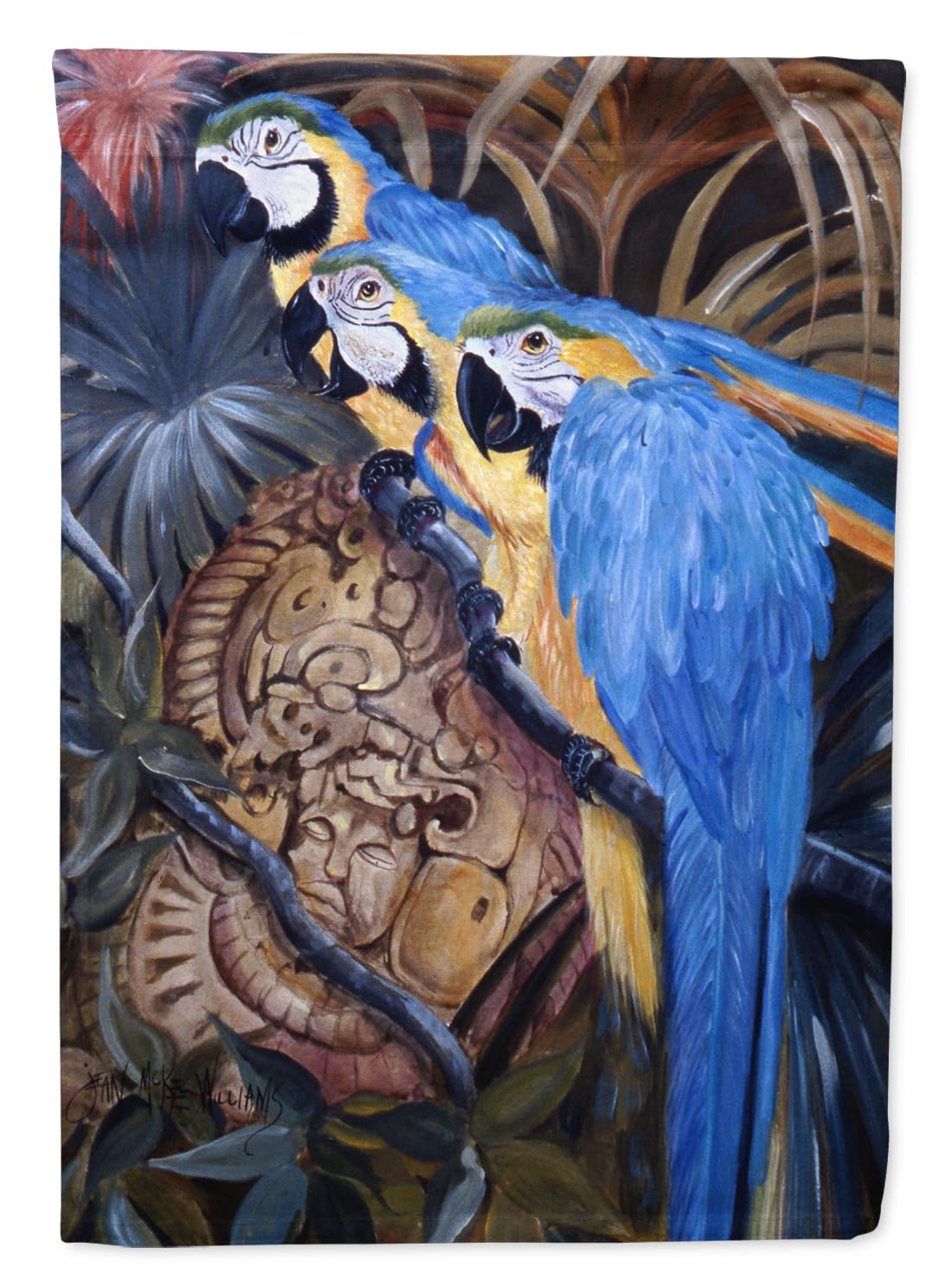 Caroline's Treasures JMK1191GF Colorful Parrot Garden Flag - Decorative Mailbox & Yard Banner for Outdoor Patio, Flower Beds - Perfect for Seasonal Home Decor & Garden Landscaping