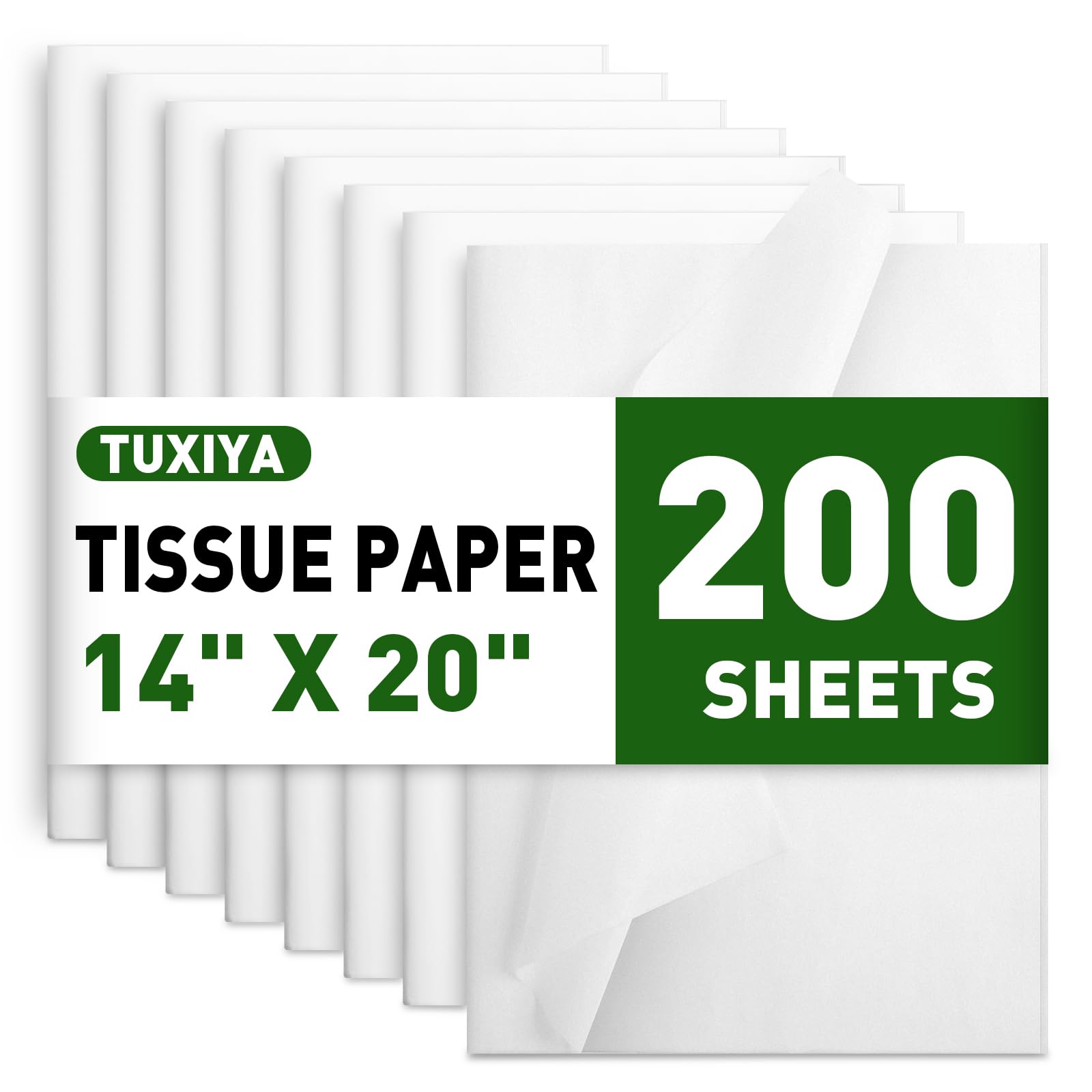 200 Sheets White Tissue Paper Bulk, 14