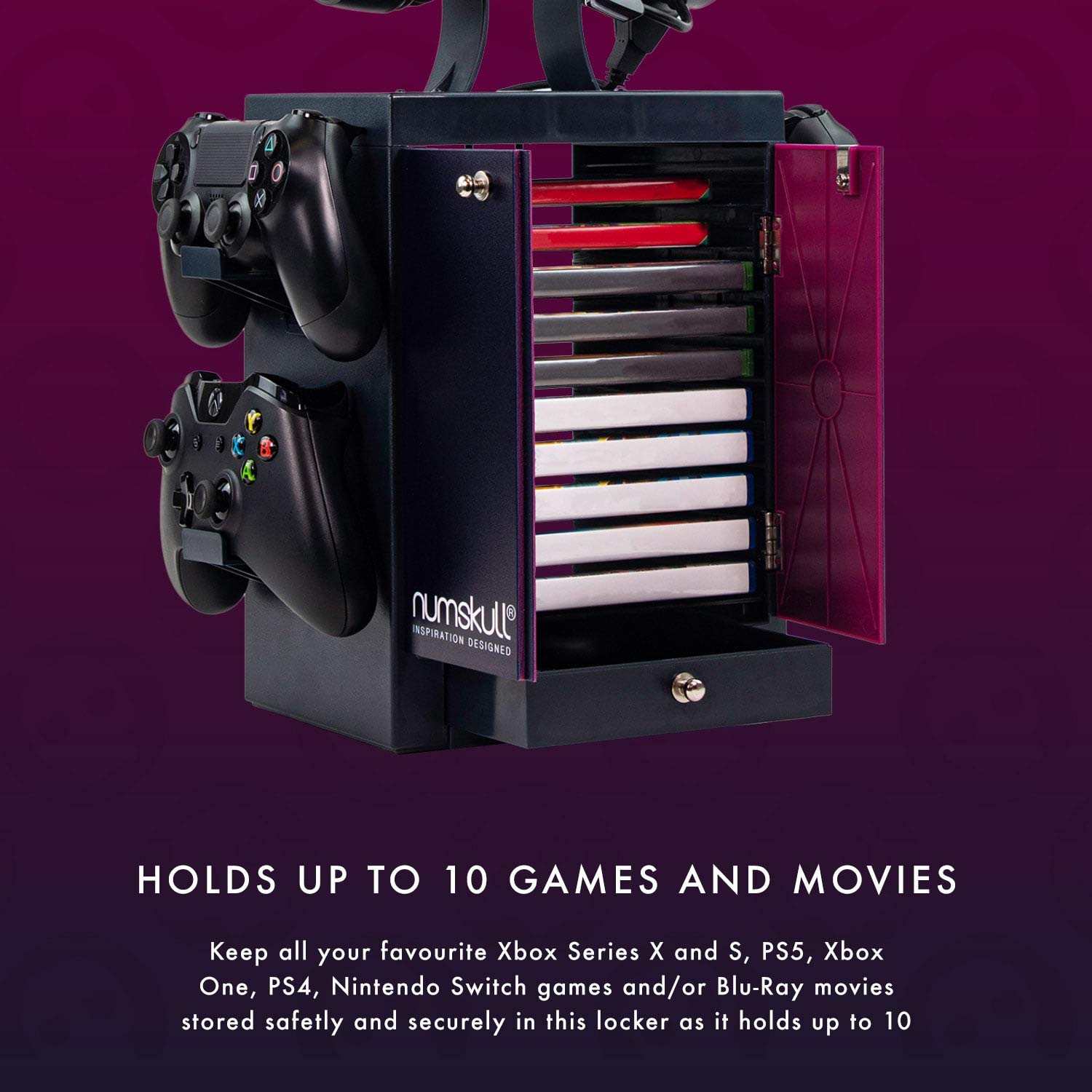 Numskull Official Gaming Controller Holder & Headset Stand for PS5, Xbox Series X|S, Nintendo Switch - Organize Your Gaming Gear for Ultimate Playstation, Xbox & Switch Setup