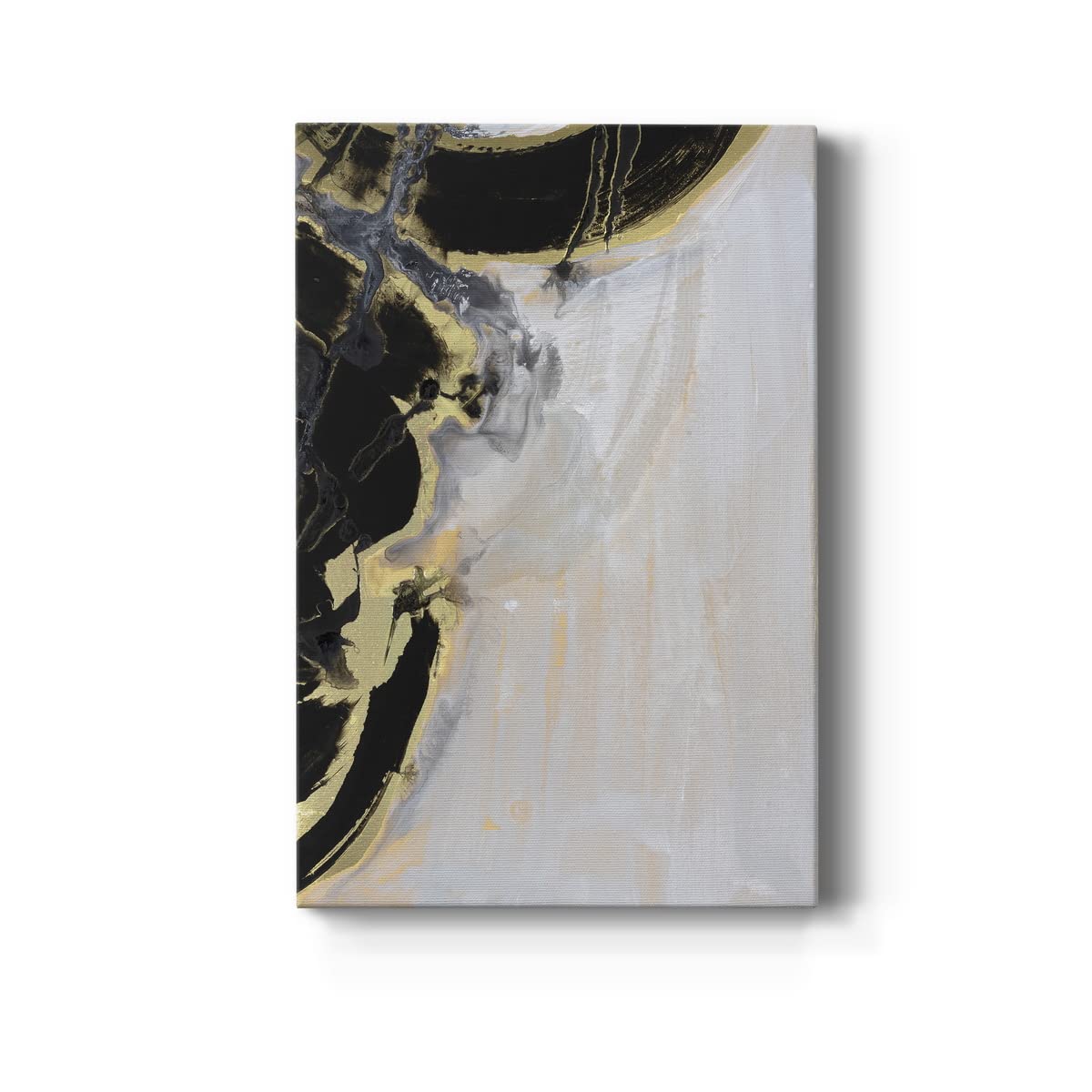 Abstract Wall Art 'Mountains in the Mist II' - Black & Gold Framed Painting Print 12x18 Inches - Modern Home & Office Decor for Living Room, Bedroom, Bathroom - Perfect for Creating a Serene Atmosphere