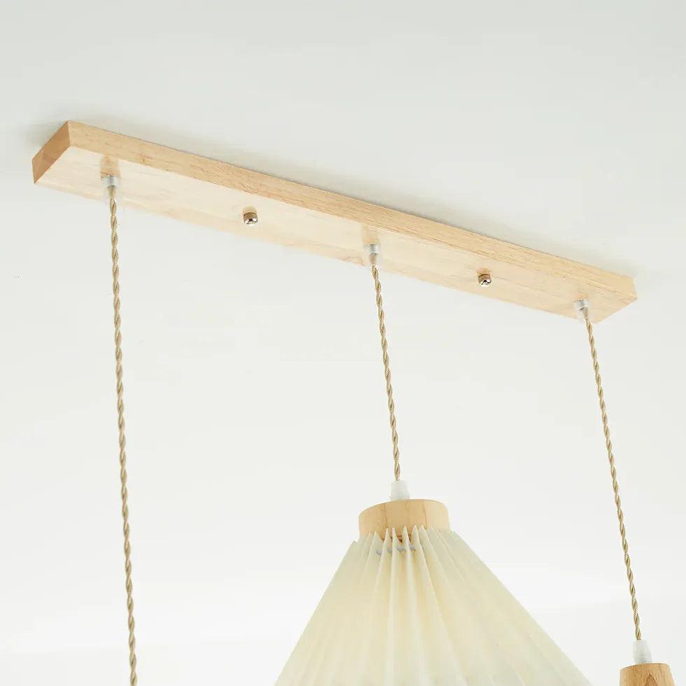 Stylish Wooden Pendant Light for Kitchen - Foldable Umbrella Design - Perfect for Dining Room, Breakfast Nook & Farmhouse Decor