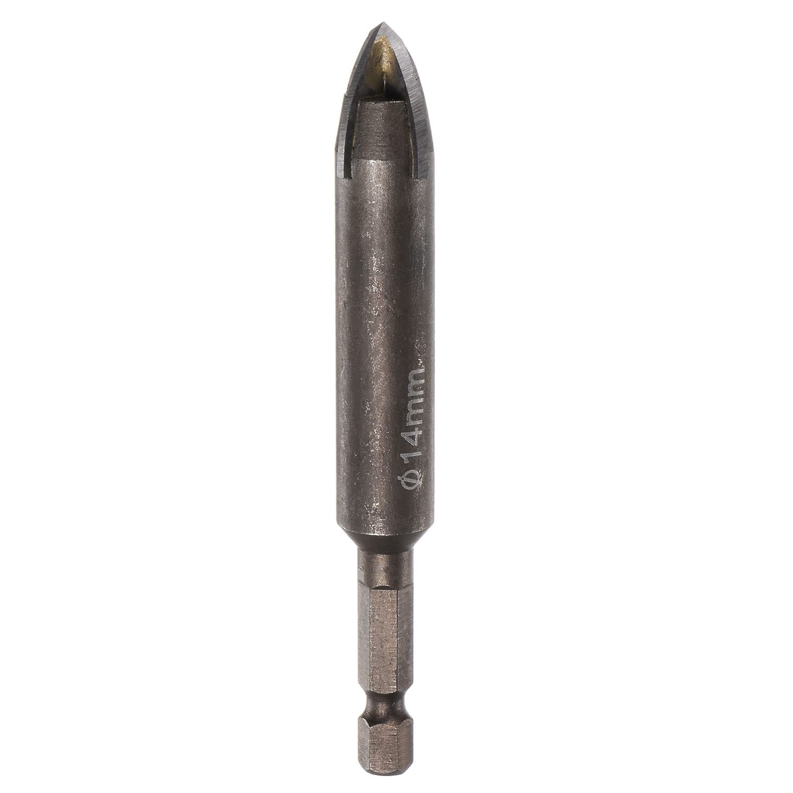 HARFINGTON 14mm Titanium Coated Masonry Drill Bit - Hex Shank Concrete & Ceramic Tile Drill Bit for Brick Walls, Mirrors, Glass - Perfect for Home Renovation & DIY Projects