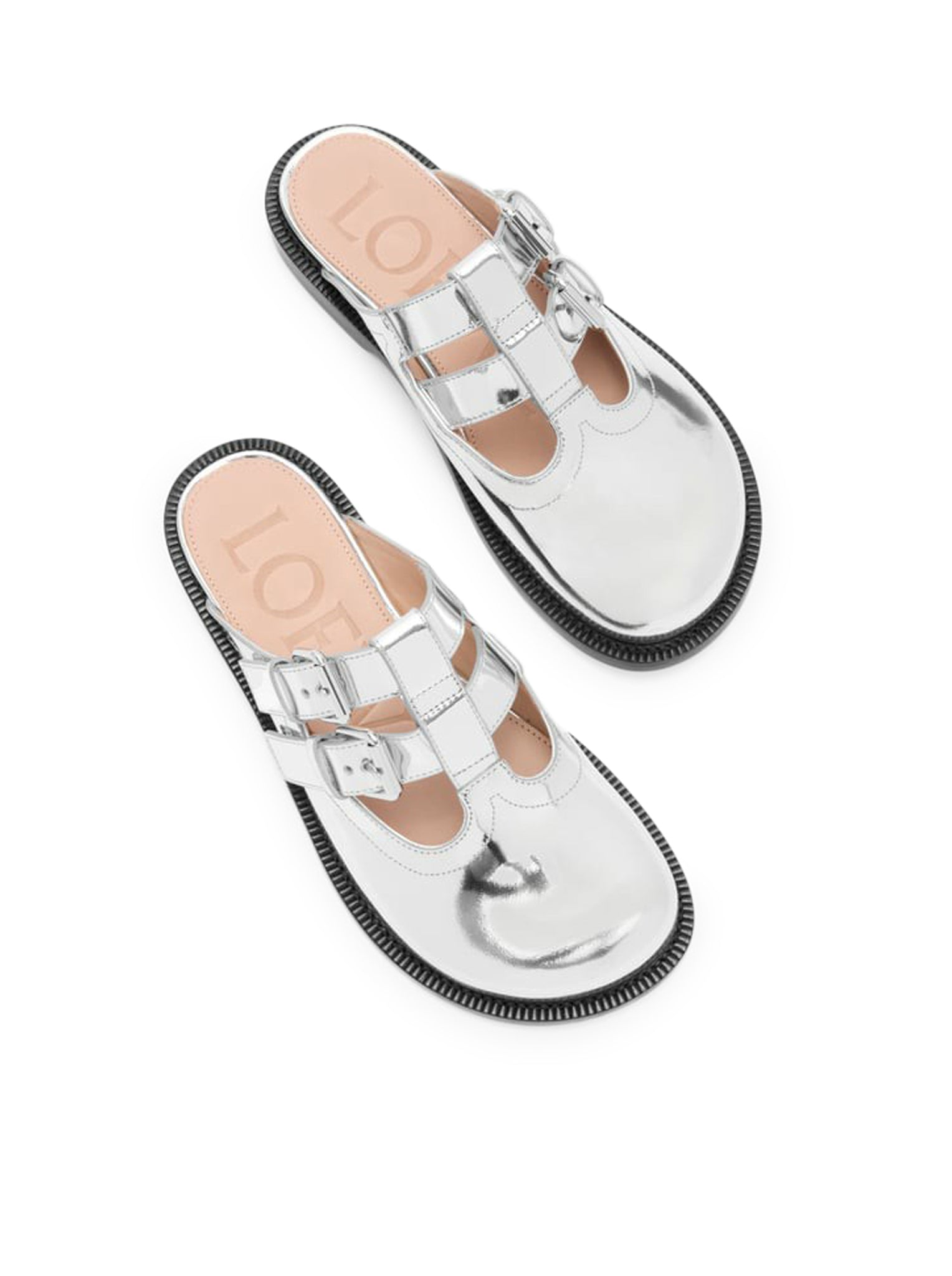 CAMPO Women's Metallic Leather Mary Jane Mules - Comfortable Slip-On Dress Shoes for Work, Office & Special Occasions
