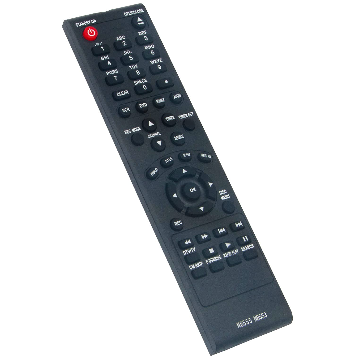 Original Universal Replacement Remote Control for Magnavox DVR & Funai DVD DVDR VCR Combo Recorder - Compatible with ZV450MW8, SV08R242, ZV450MWB, ZV420MW8, ZC350MS8, ZC352MW8 - Perfect for Home Entertainment Systems & Media Centers