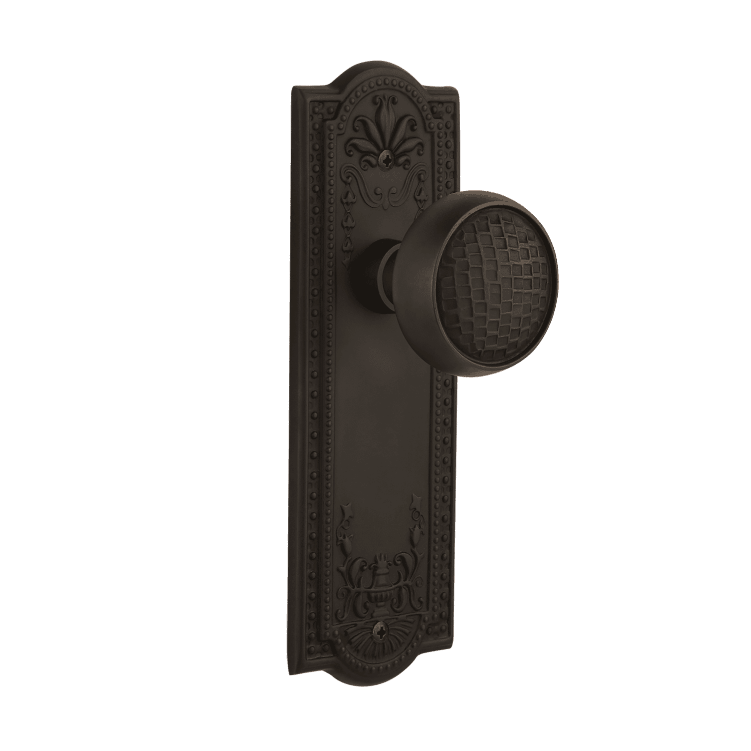 Oil Rubbed Bronze Meadows Long Plate with Craftsman Knob - Elegant Cabinet Hardware for Kitchen & Bathroom Renovation