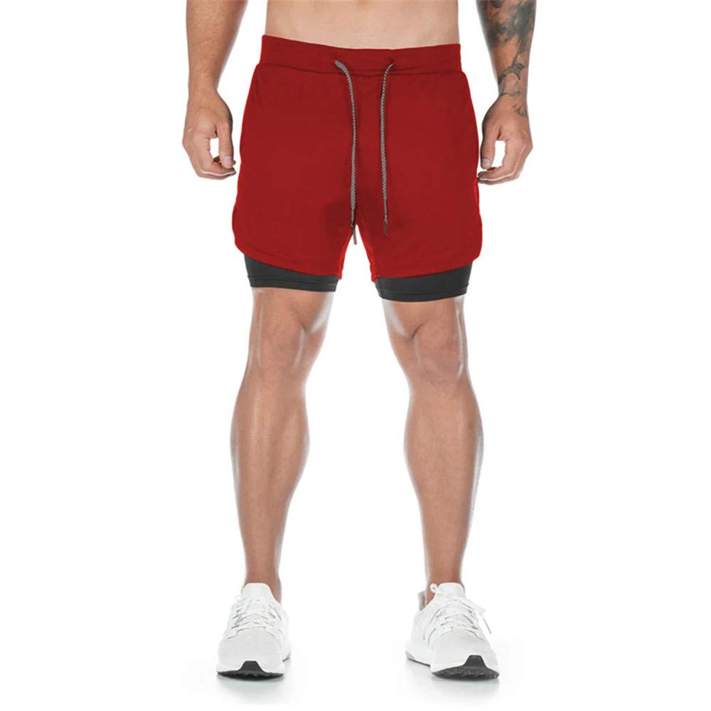 Surenow Men's 2-in-1 Running Shorts with Liner - 7