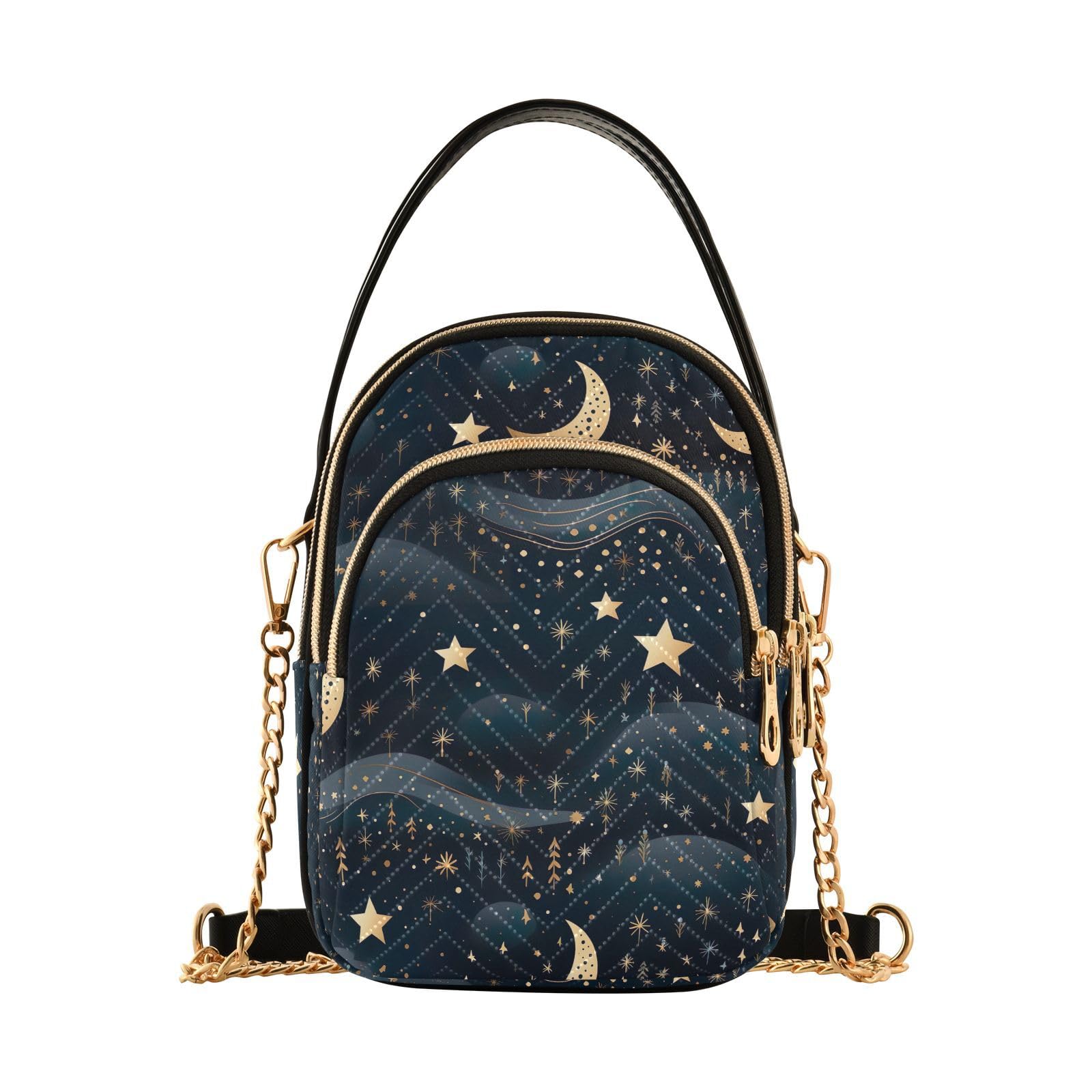 Women's Stars & Moon Crossbody Bag - Detachable Strap Purse for Travel & Daily Use