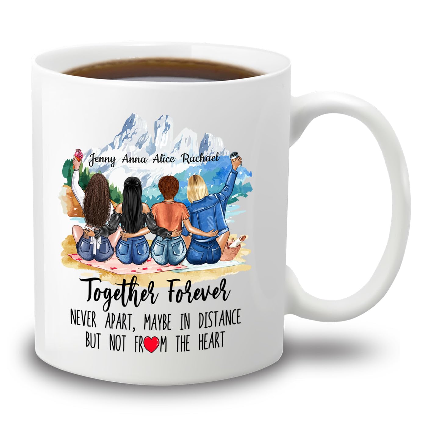 **Personalized Best Friend Coffee Mugs - Custom 11oz & 15oz Sister Gift with Names & Hairstyles - Unique BFF Birthday Present for Women - Long Distance Friendship Keepsake - Perfect for Coffee Lovers & Bestie Gifts**    *(Ideal for birthdays, anniversaries, or as a heartfelt keepsake to celebrate lifelong friendships!)*
