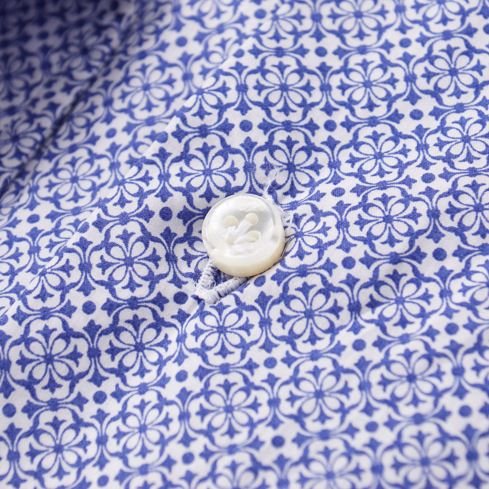 Men's Navy Blue Floral Print Cotton Shirt - Breathable Casual Button Down Shirt for Summer, Beach & Outdoor Activities