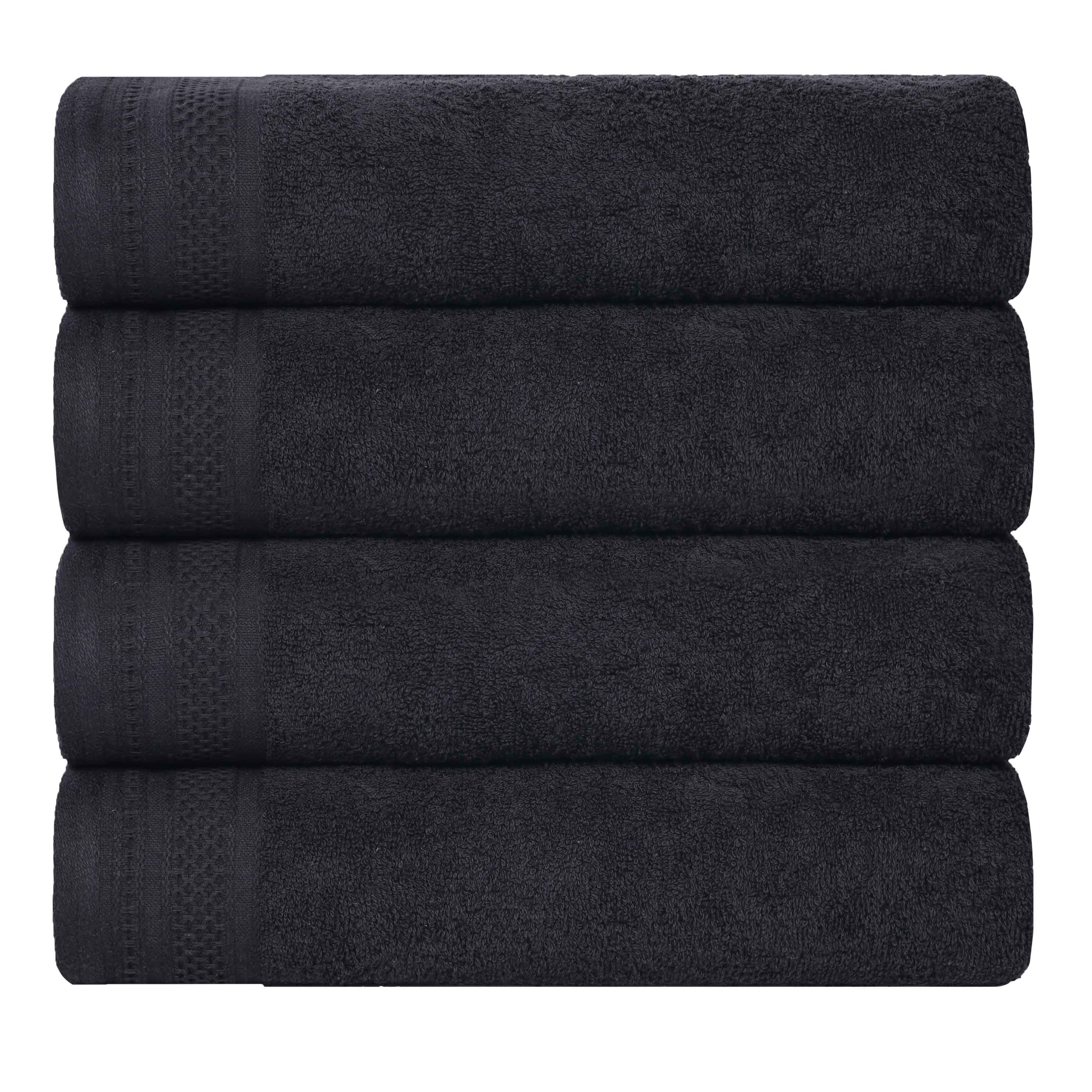 Premium Honeycomb Waffle Weave Cotton Bath Towels Set of 4 - Ultra Soft & Absorbent Luxury Bathroom Towels for Spa, Hotel, and Home Use