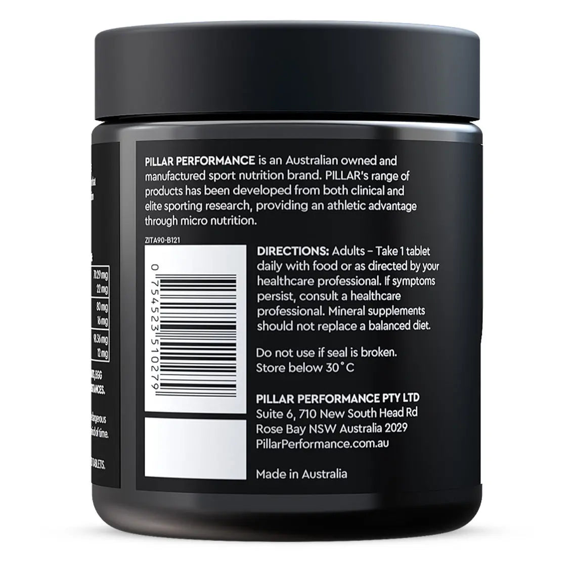 PILLAR Performance Zinc Immune Support Tablets - Boost Immunity & Energy, Vegan & Gluten-Free - Ideal for Daily Wellness & Active Lifestyles