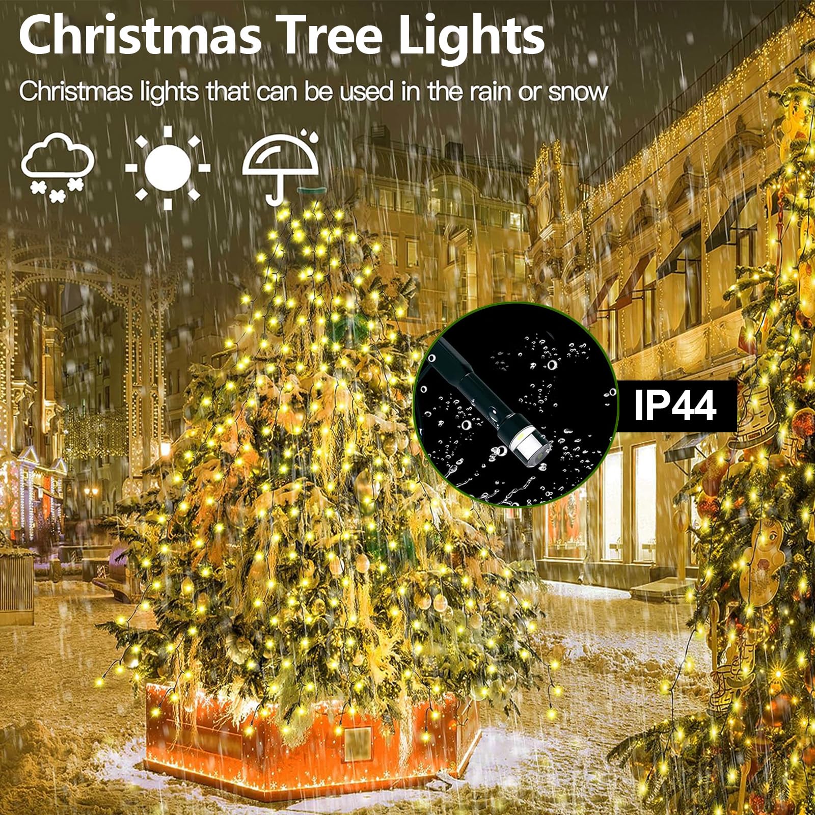 Probuk 16ft 400 LED Copper Wire Fairy Lights - 8 Memory Modes Warm White Christmas String Lights for Indoor/Outdoor Holiday Decor, Christmas Tree, Party, Wedding & Home Decoration