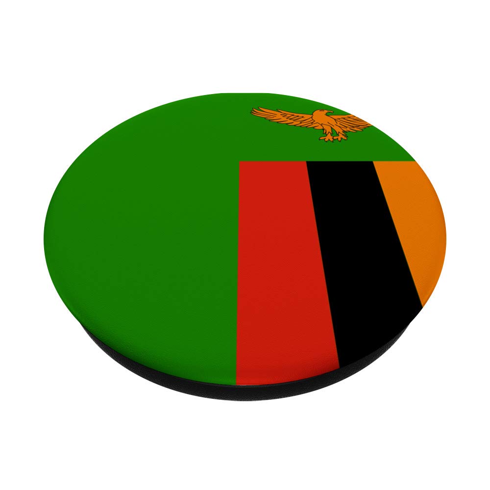 Zambia Flag PopSockets Phone Grip & Stand - Expandable Phone Holder for iPhone, Samsung, Tablets - Perfect for Travel, School, Work & Daily Use