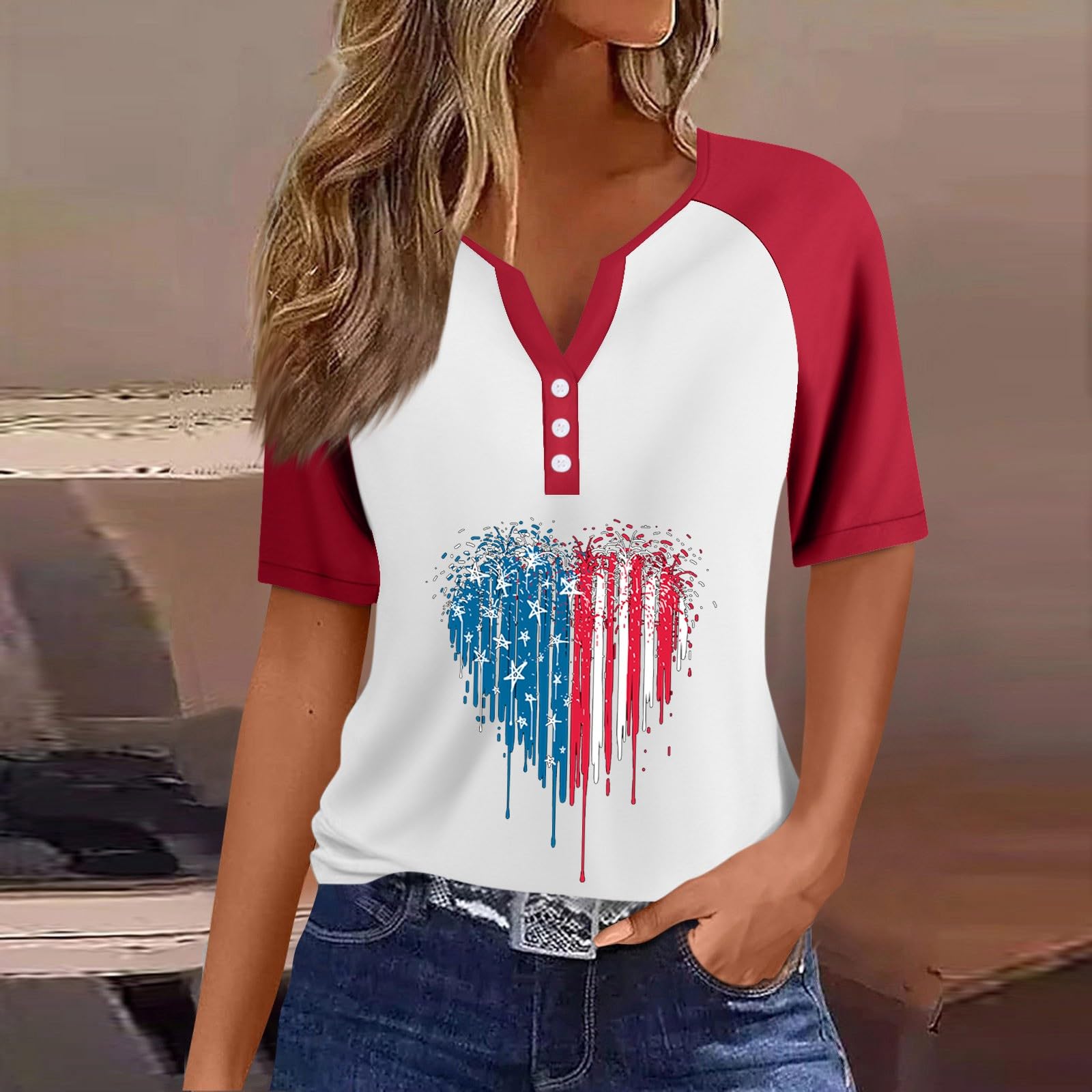 Women's Summer Tops - 3/4 Sleeve Cute Printed Graphic Tees & Casual Blouses | Plus Size Pullover Shirts for Everyday Wear, Office & Outings