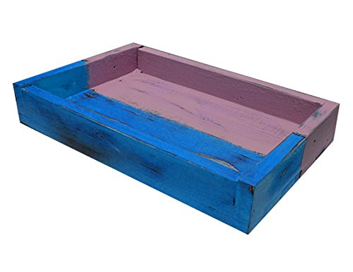 Vintage Two-Tone Wooden Serving Tray - 32