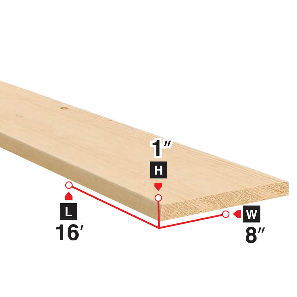 1 in. x 8 in. x 16 ft. Grade #3 Spruce Lumber - Premium Wood for DIY Projects, Home Renovation & Outdoor Construction