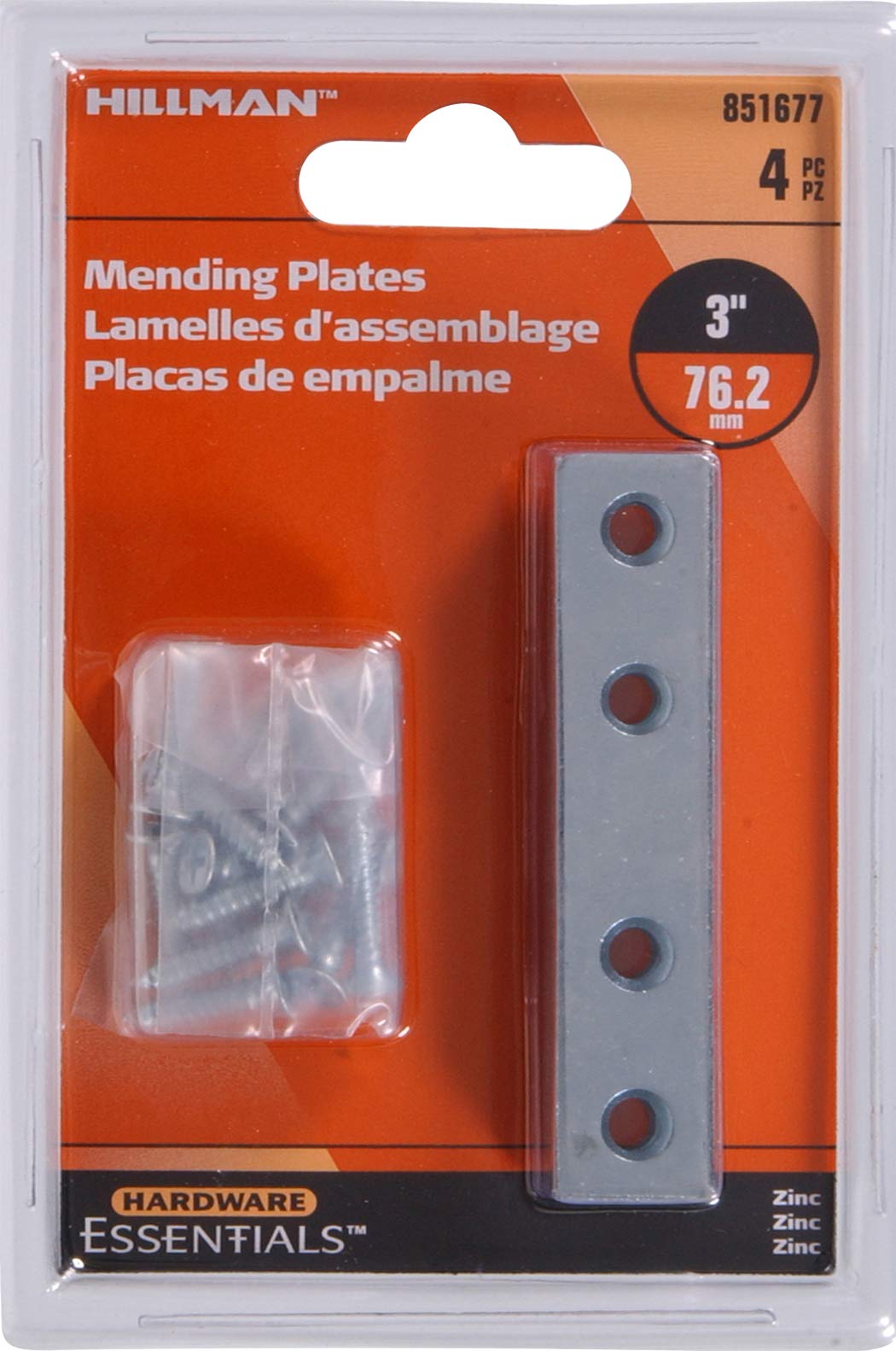 Hardware Essentials 851677 Zinc Mending Plates 3